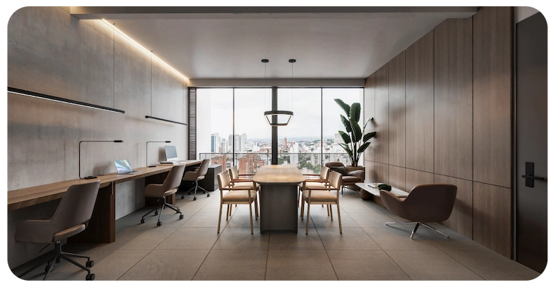 Espacio interior de oficinas de CasaConcreto